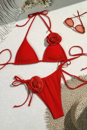 Kétrészes fürdőruha ISSA piros