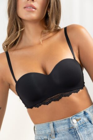 Bezdrôtová podprsenka s čipkou GRACE čierna