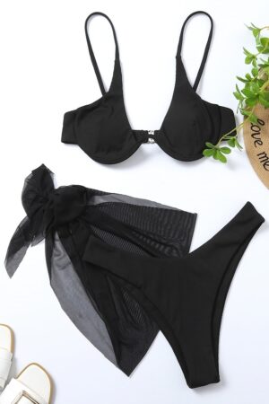 Trojdielne plavky KENYA čierne