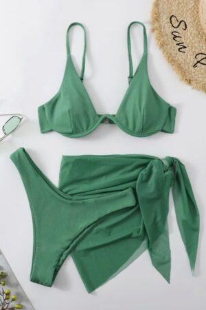 Trojdielne plavky KENYA zelené